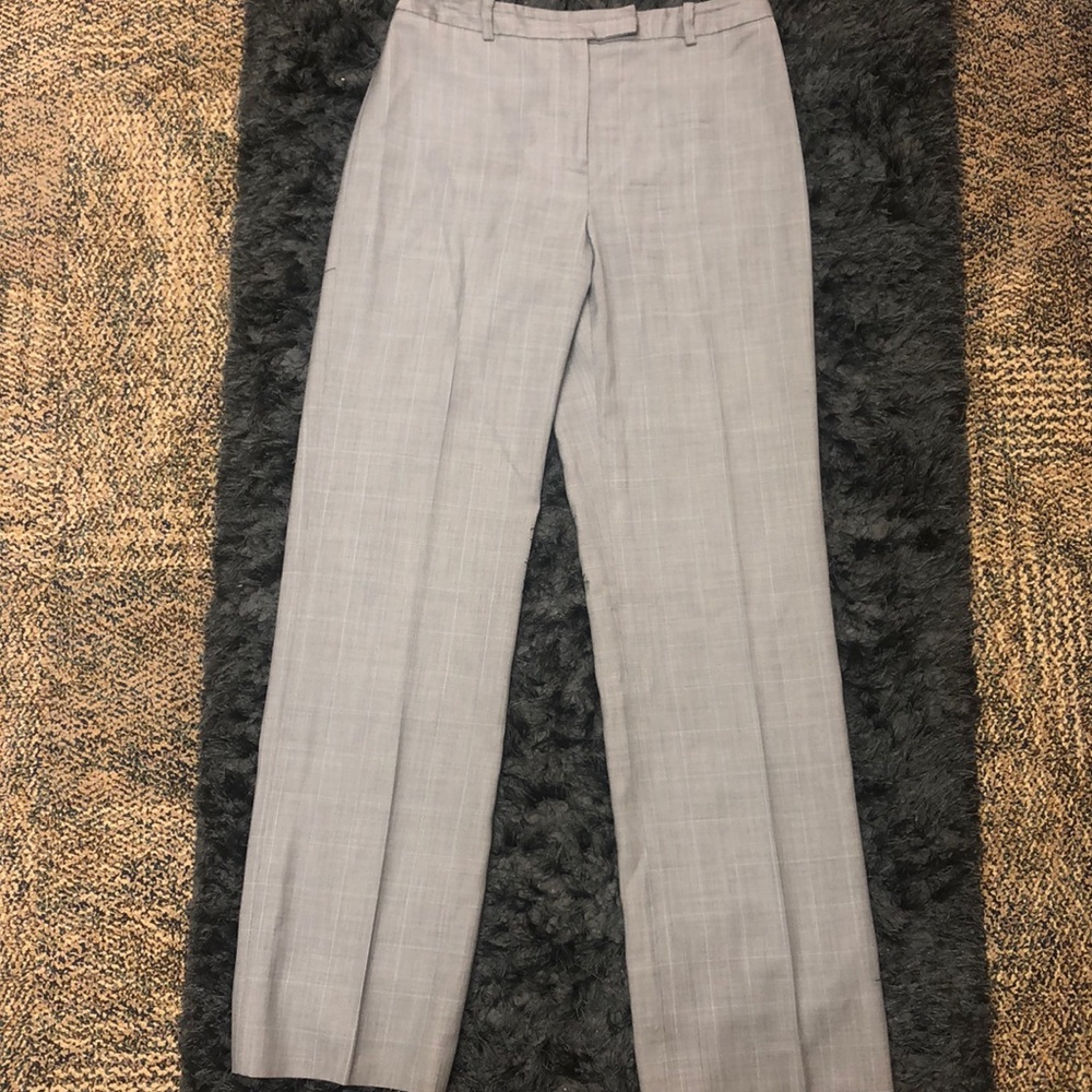 Ann Taylor Loft Plaid Grey & Blue Dress Pants